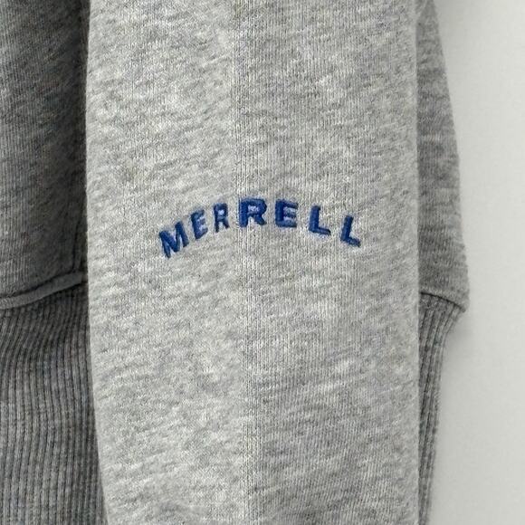 MERRELL Sweatshirt Medium Gray Fleece Pullover Hoodie Outdoor Hike on Merrell - Picture 4 of 7